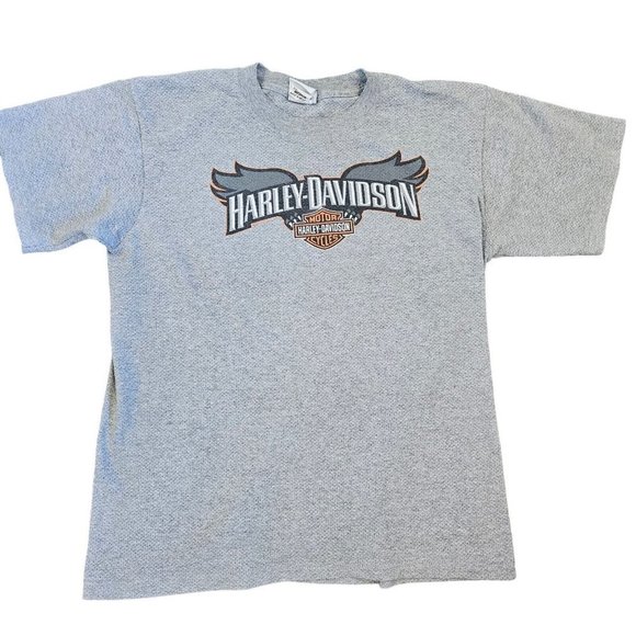 Y2K Medium Harley Davidson Graphic Spellout Tshirt Ventilated Galesburg Illinois - Picture 2 of 10